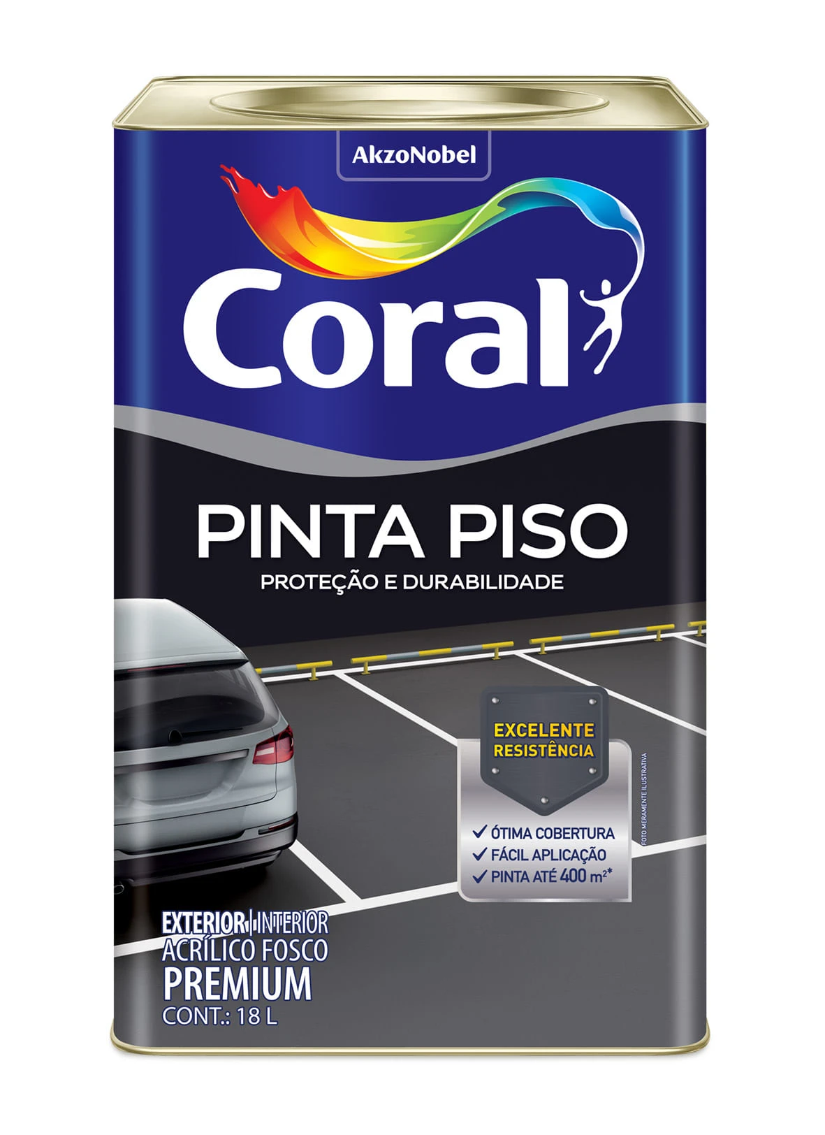CORAL PINTA PISO CINZA MEDIO 18LT LATA