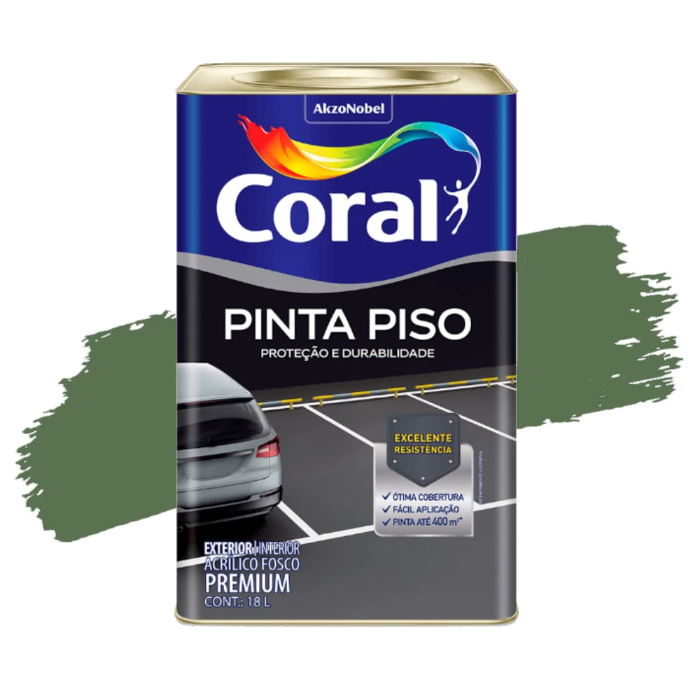 CORAL PINTA PISO VERDE QUADRA 18LT LATA