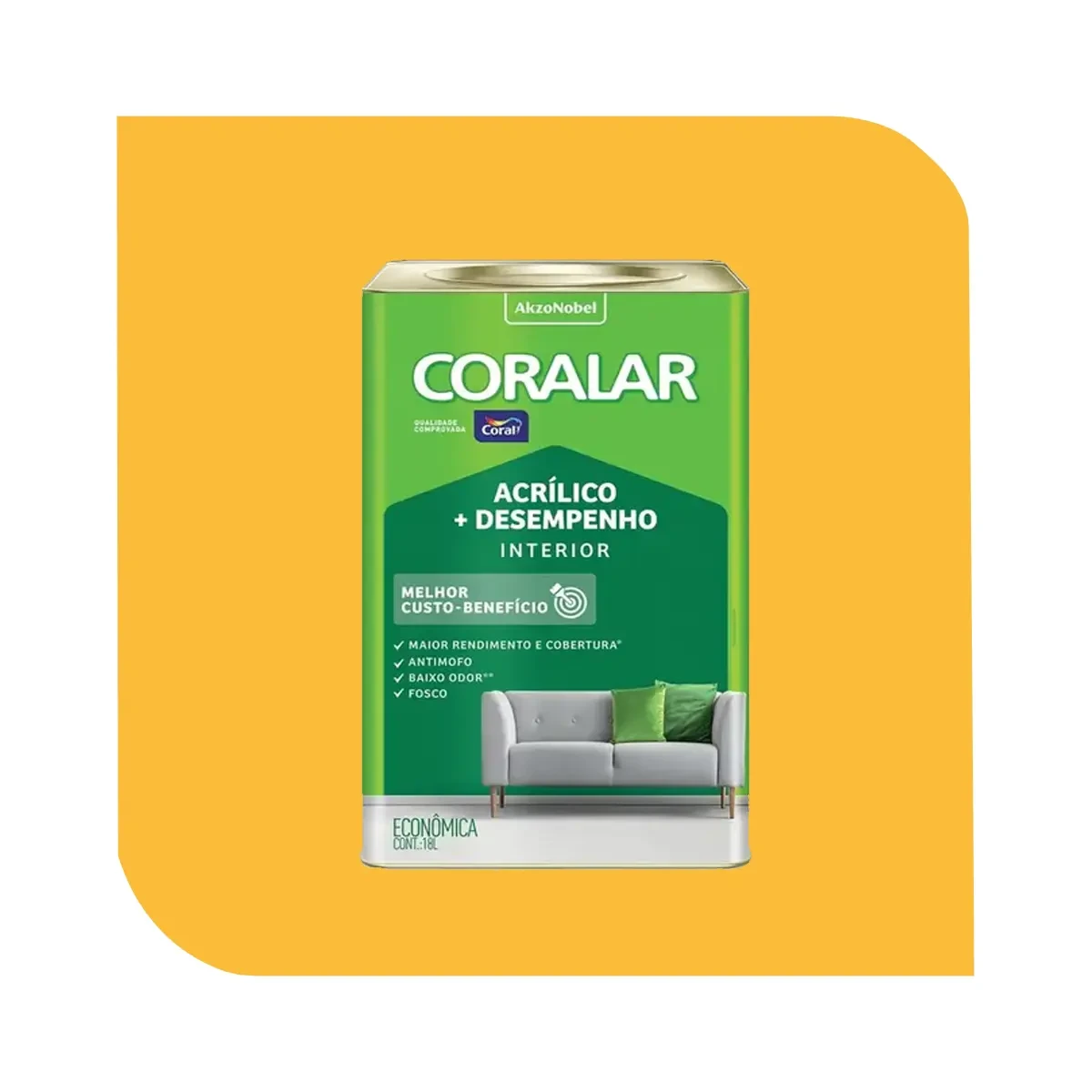 CORALAR ACR AMARELO FREVO 18LT LATA